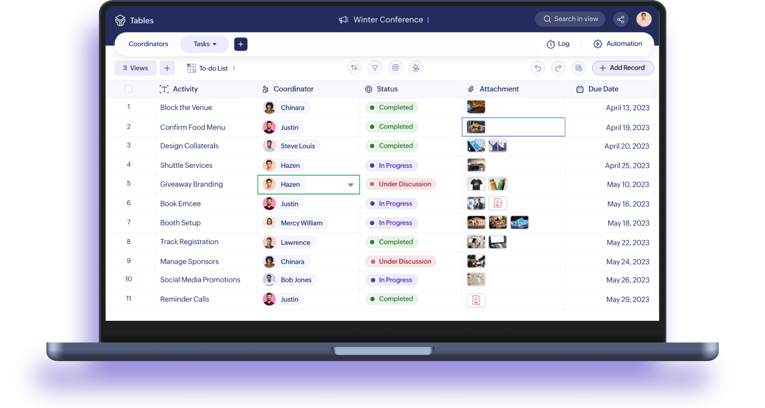 Introducing Zoho Tables Experience the modern way to manage work!
