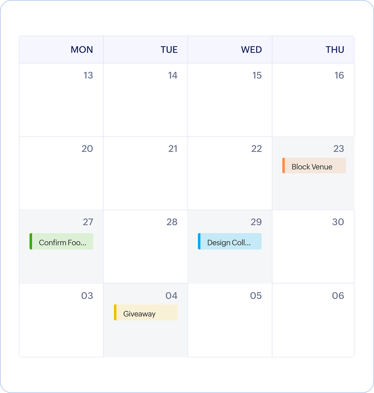calendar view