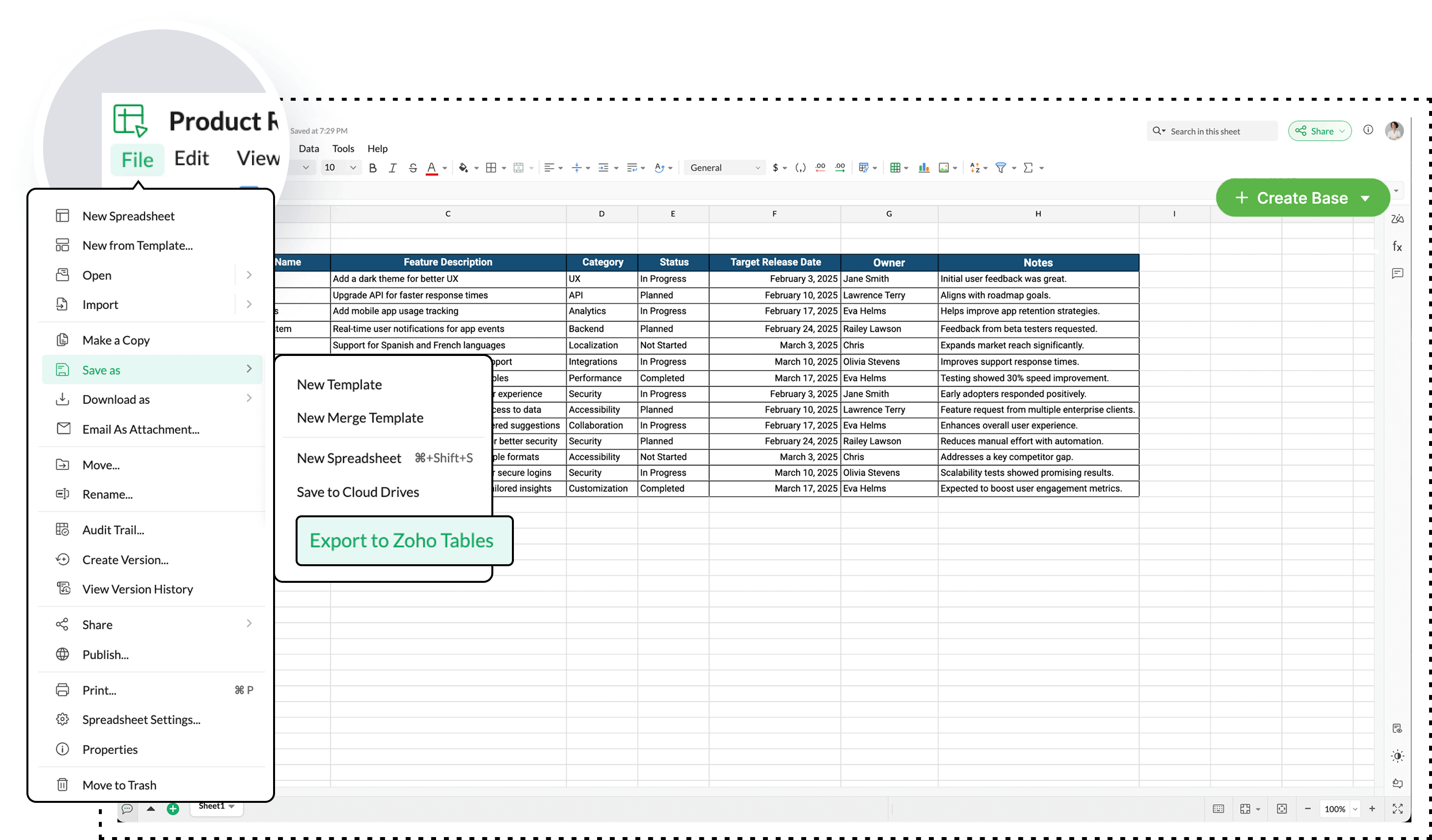 Import and optimize data in Zoho Tables