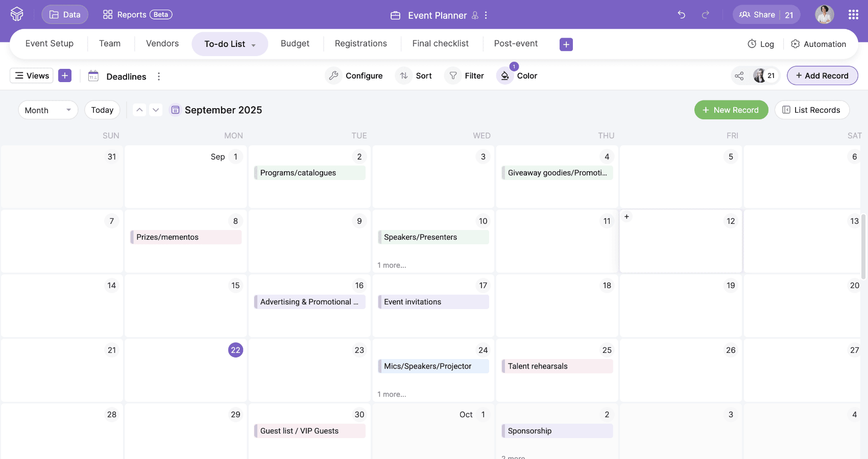 Multiple Views Calendar