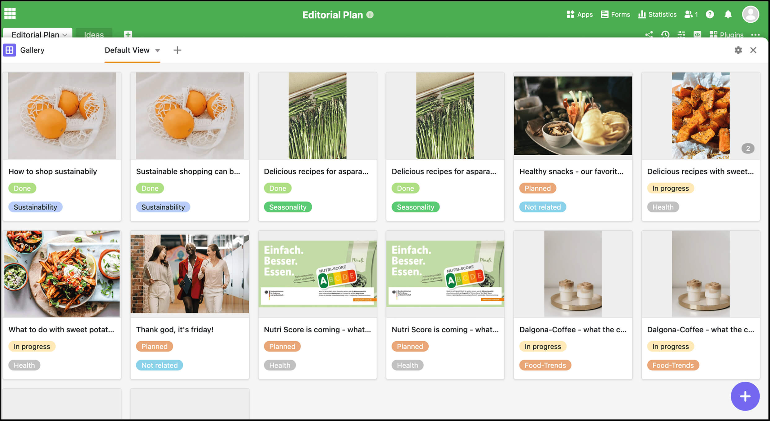 seatable Views gallery