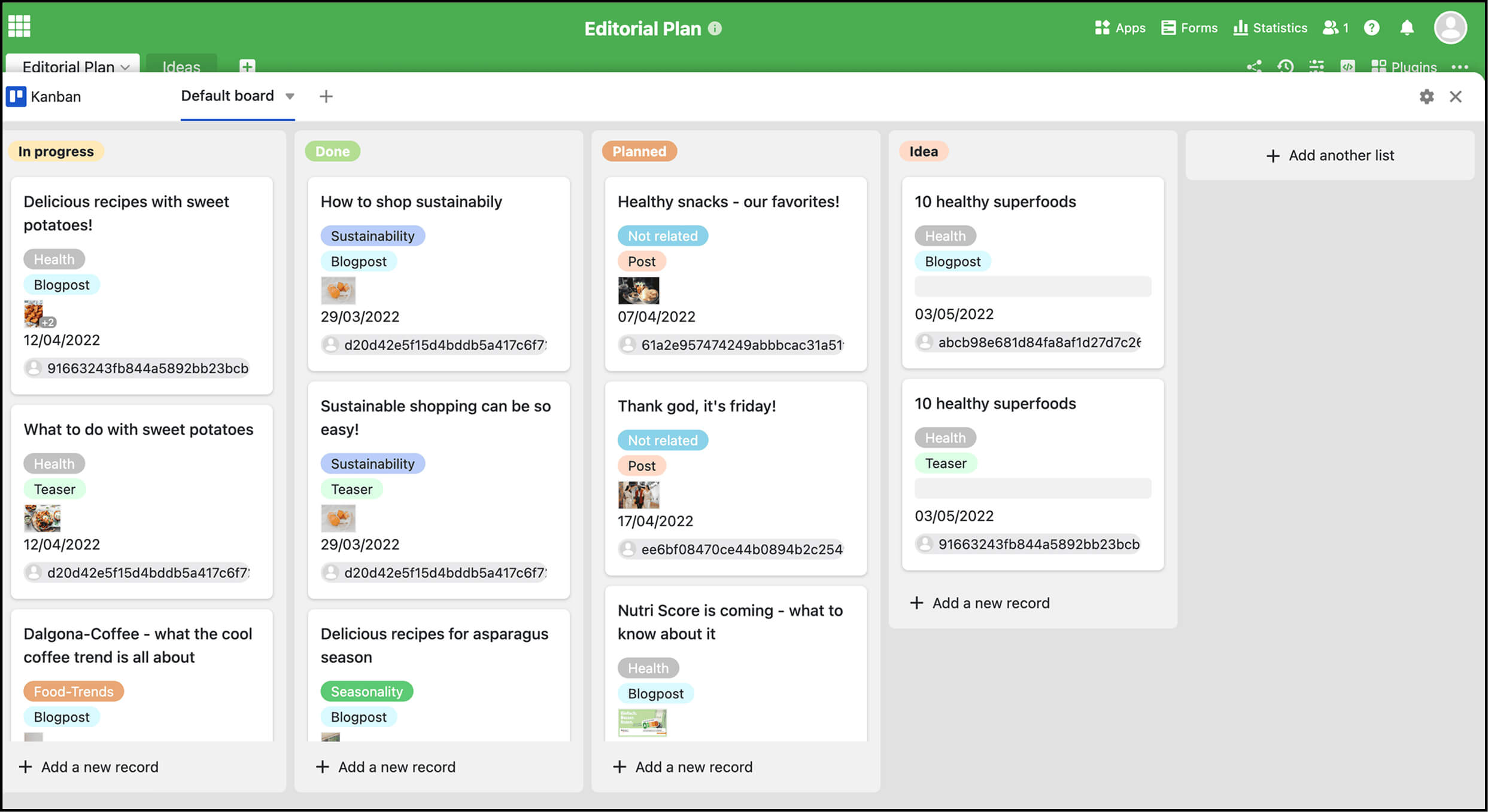 seatable Views Kanban