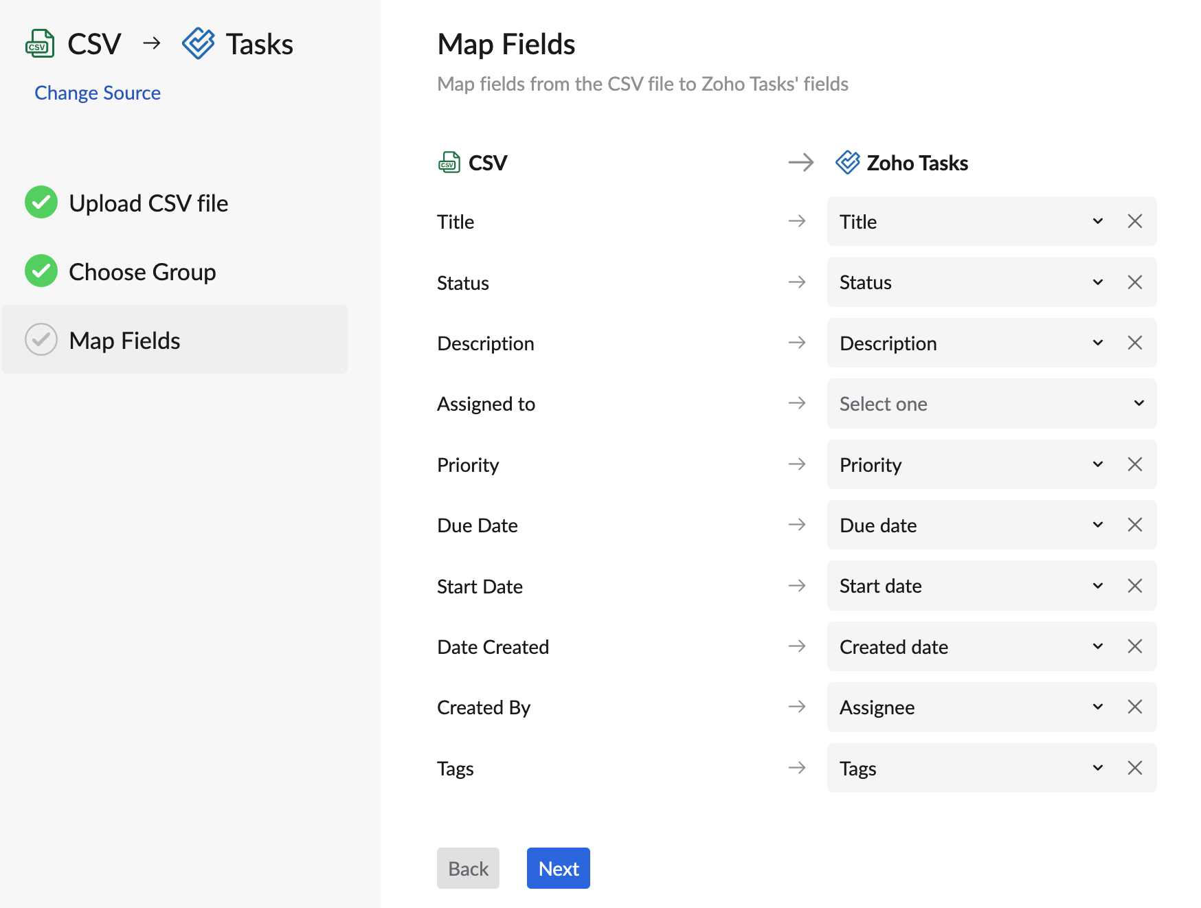 map fields