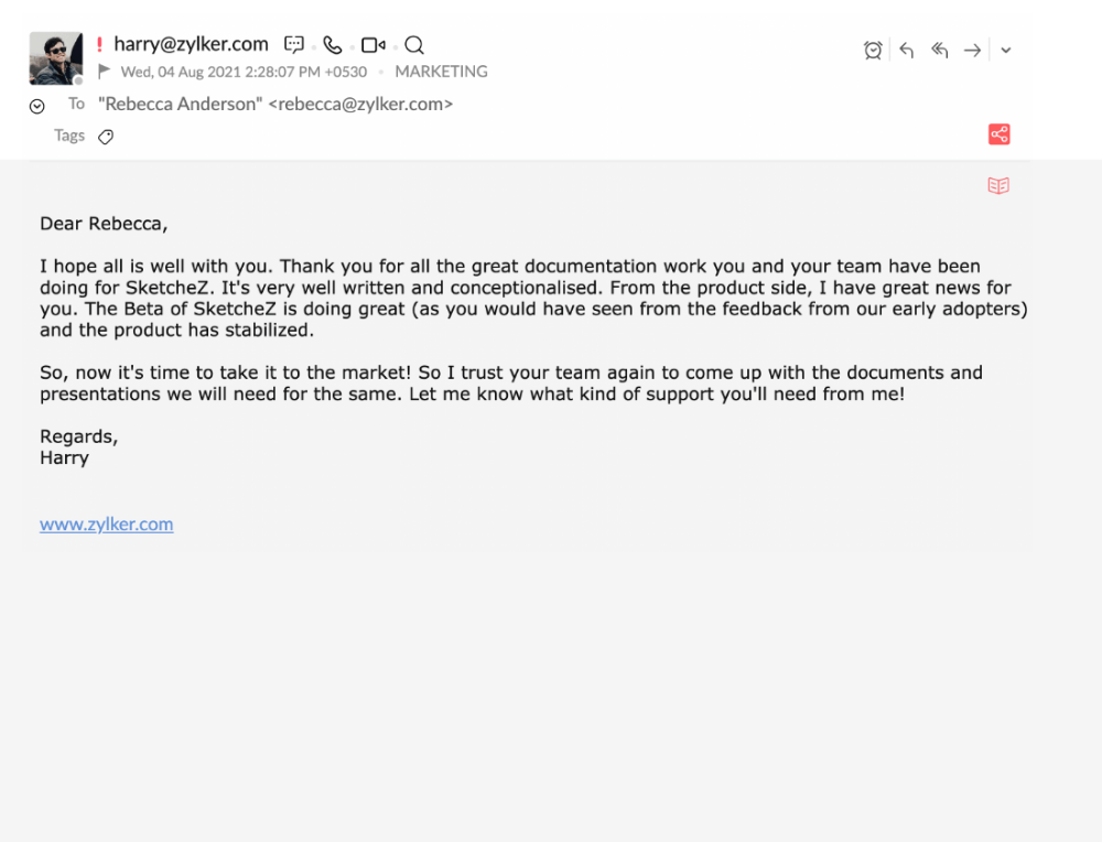 Email task management tool for business | Tasks by Zoho Mail