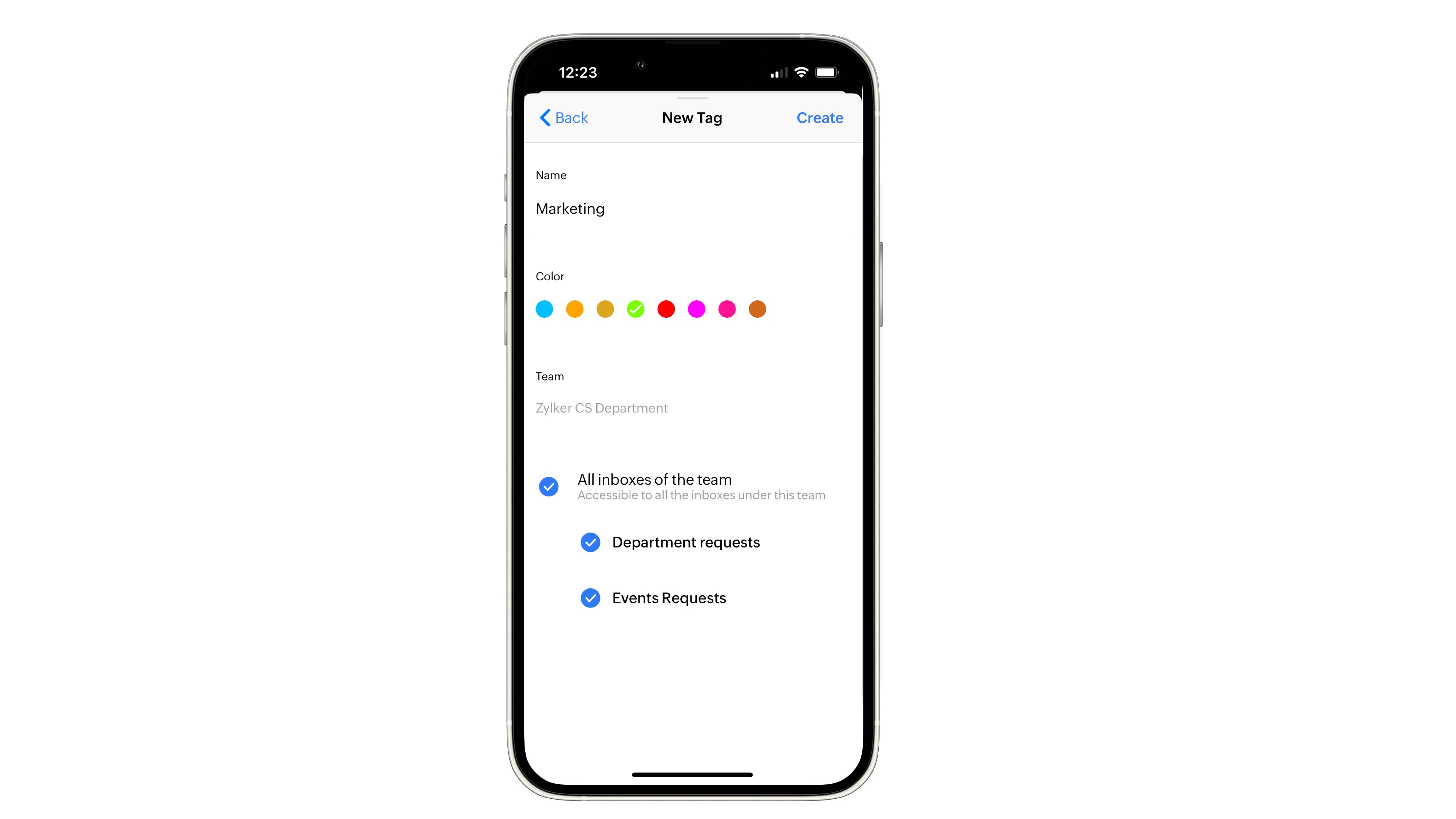 Mobile Access Zoho TeamInbox