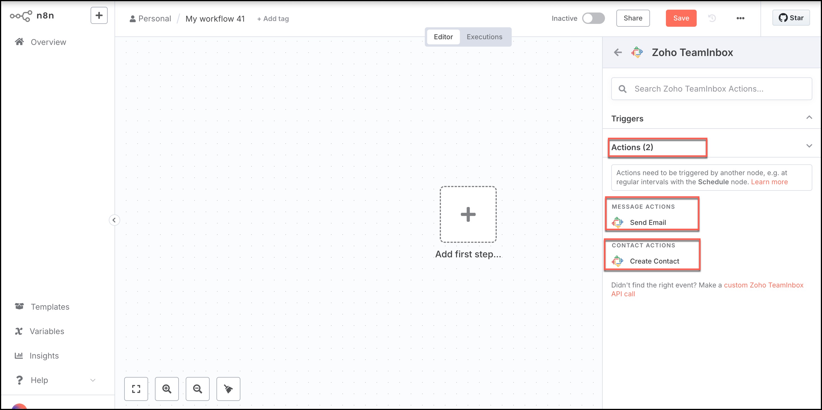 create workflow