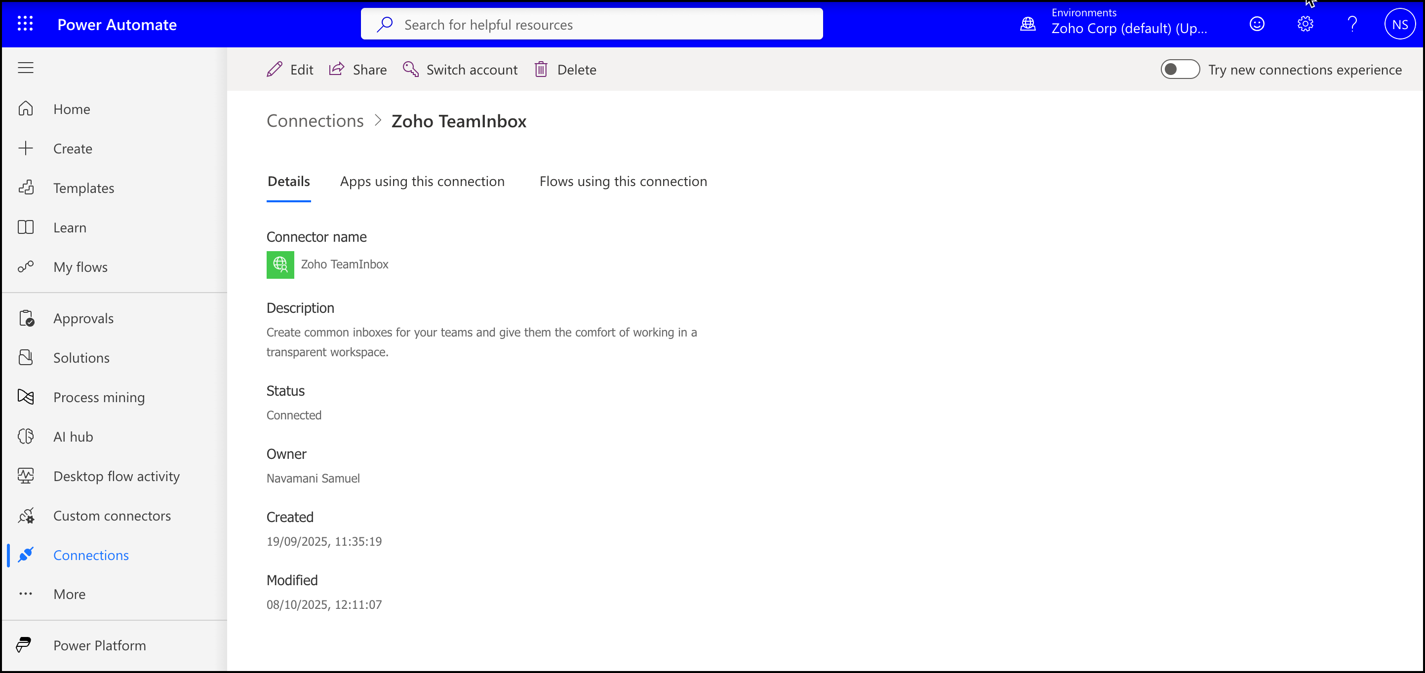  authorize Power Automate