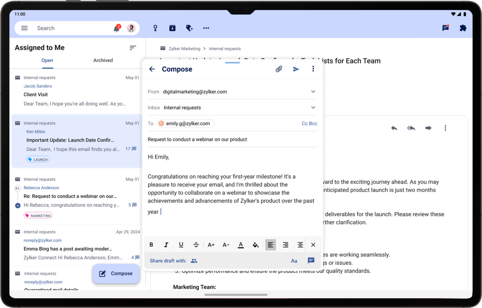Experience your multi-channel inboxes fluid across devices.