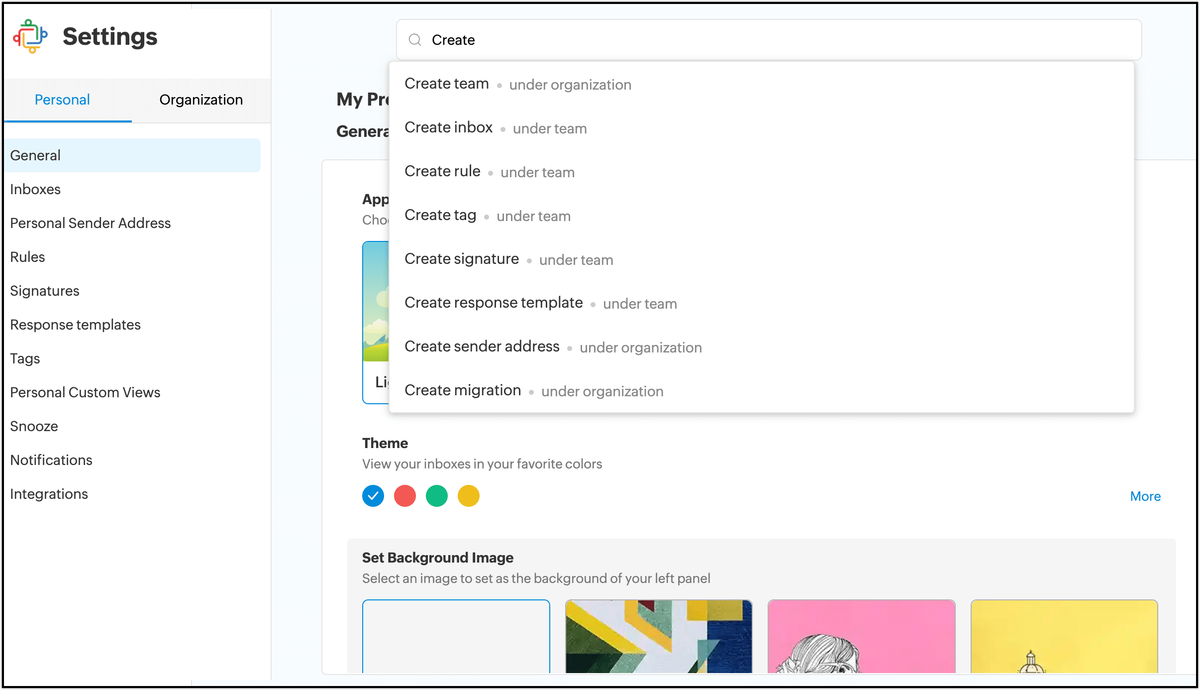 Create in Zoho TeamInbox