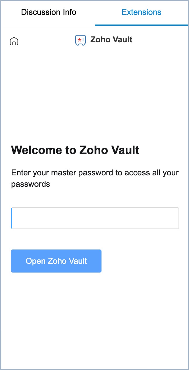 Integration with Zoho Vault Zoho TeamInbox