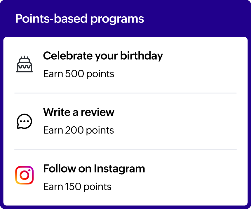 Points-based loyalty feature