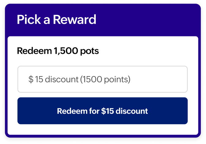 Reward redemptions feature