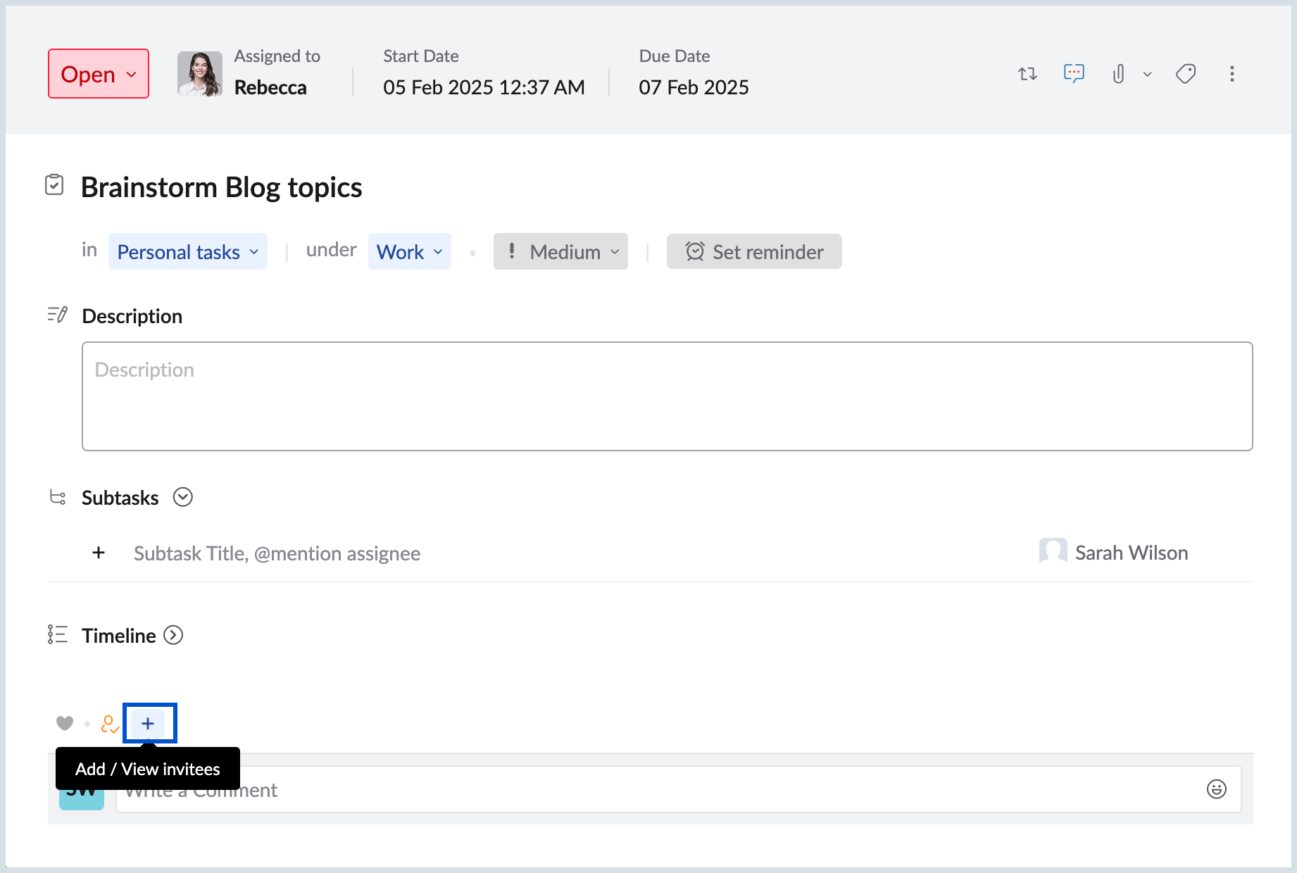 Add/View invitees