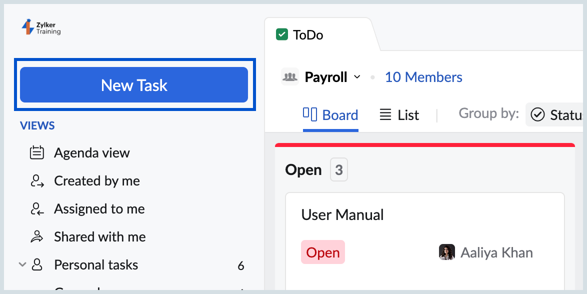 Create new task