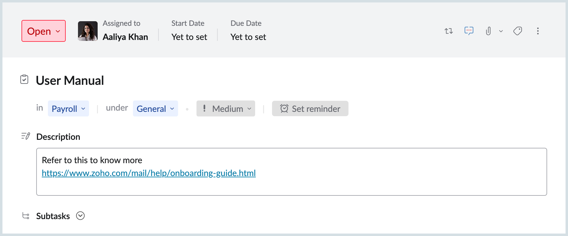 Task description