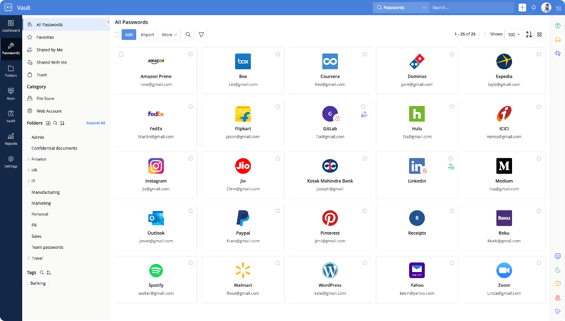 Zoho Vault Passwords