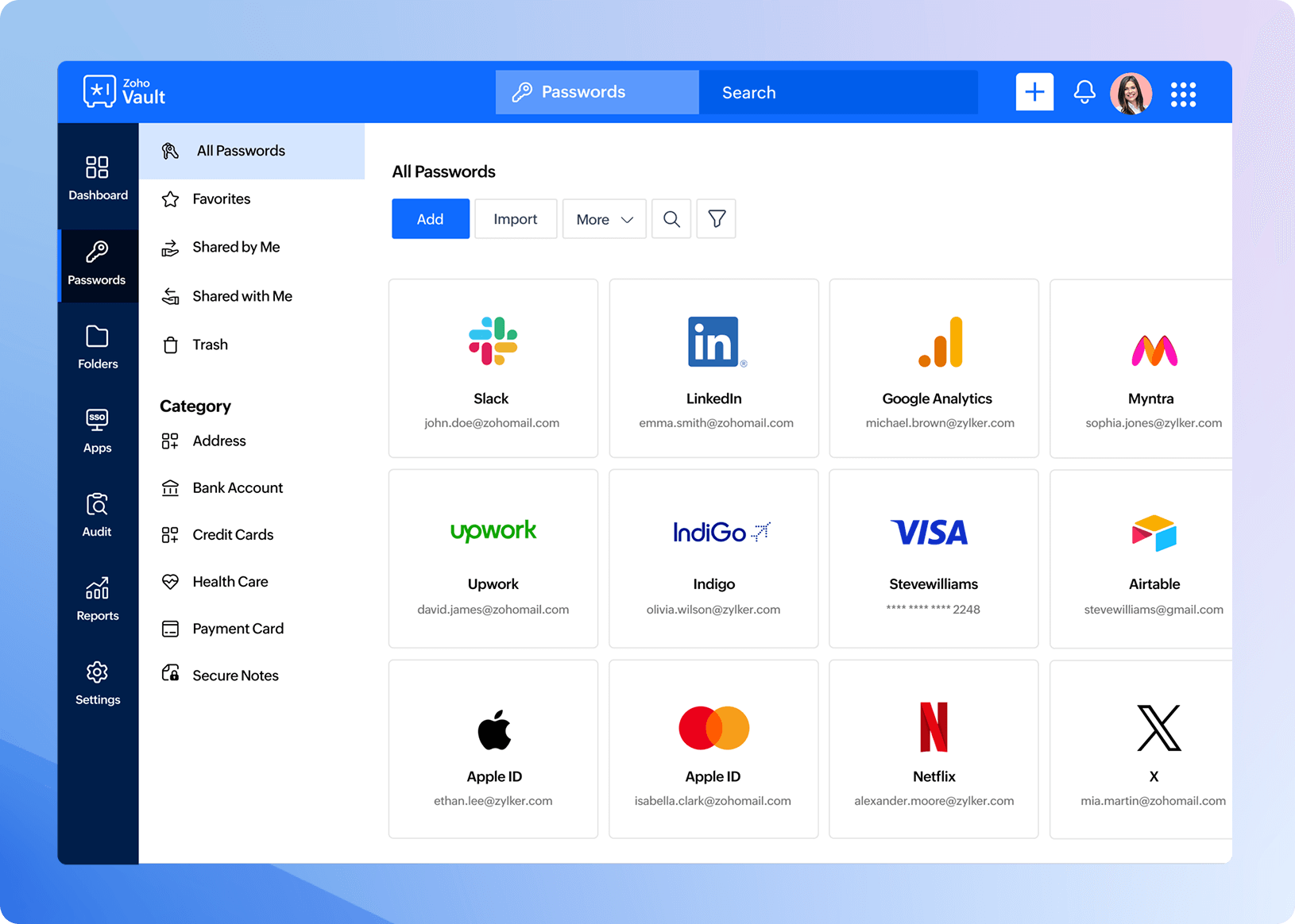 Store, share and manage passwords screenshot
