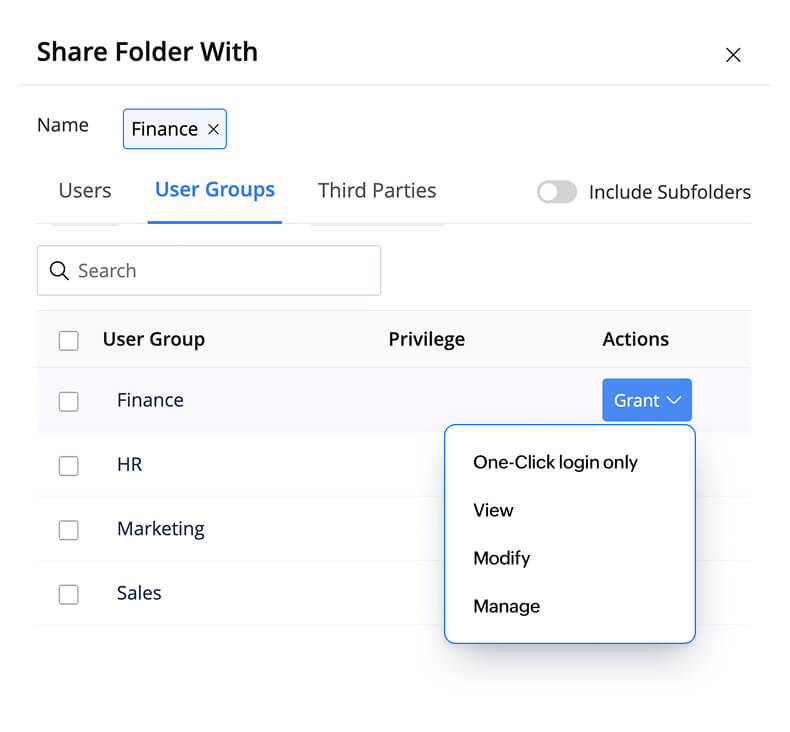 share folder with users