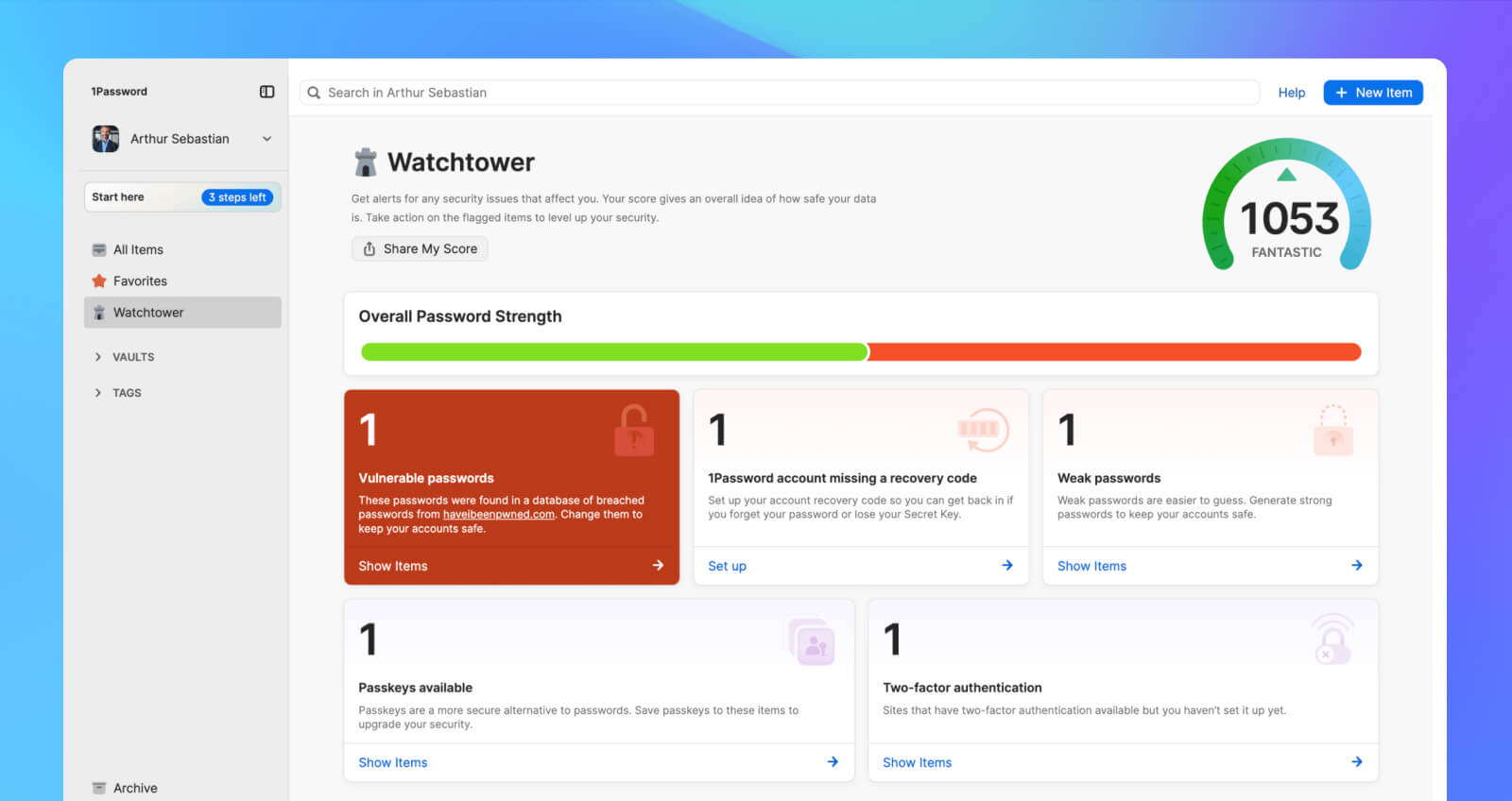 1Password interface