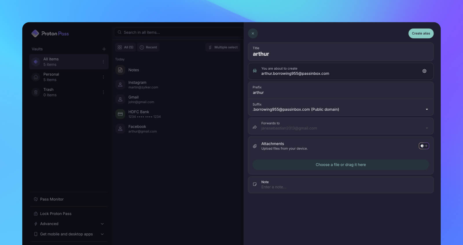 Proton Pass interface