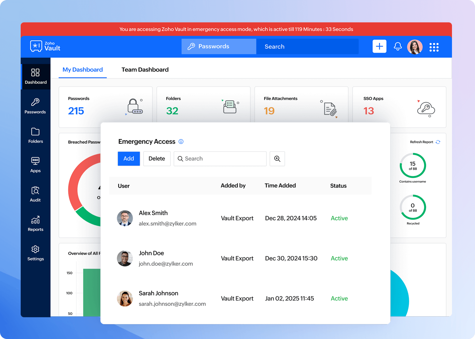 Break-glass accounts screenshot