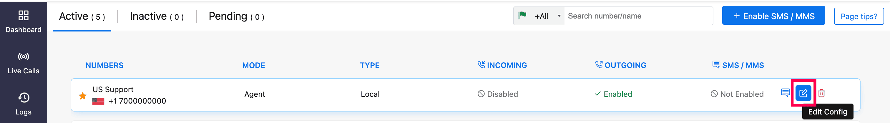 zoho voice edit config btn