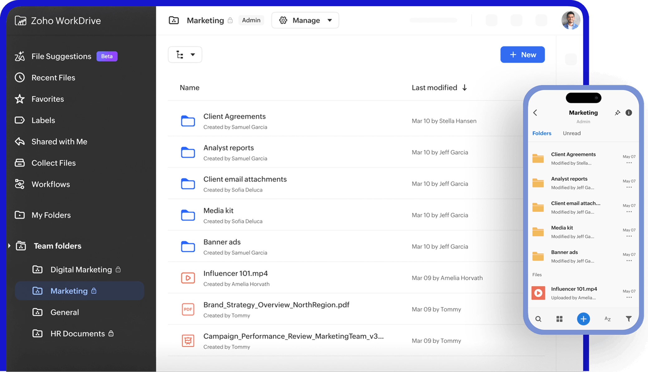 Access WorkDrive, from anywhere, any device