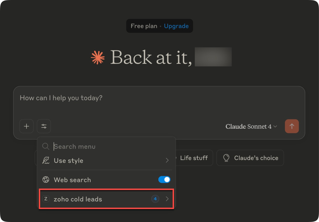 WorkDrive authorization screen inside Claude