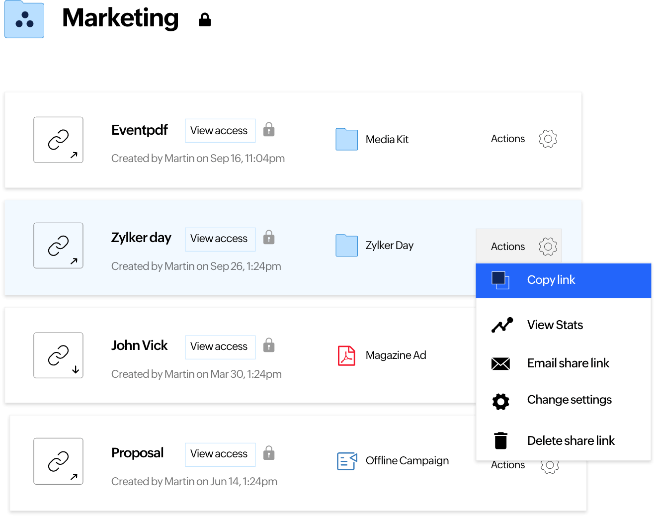 Comparta archivos externamente