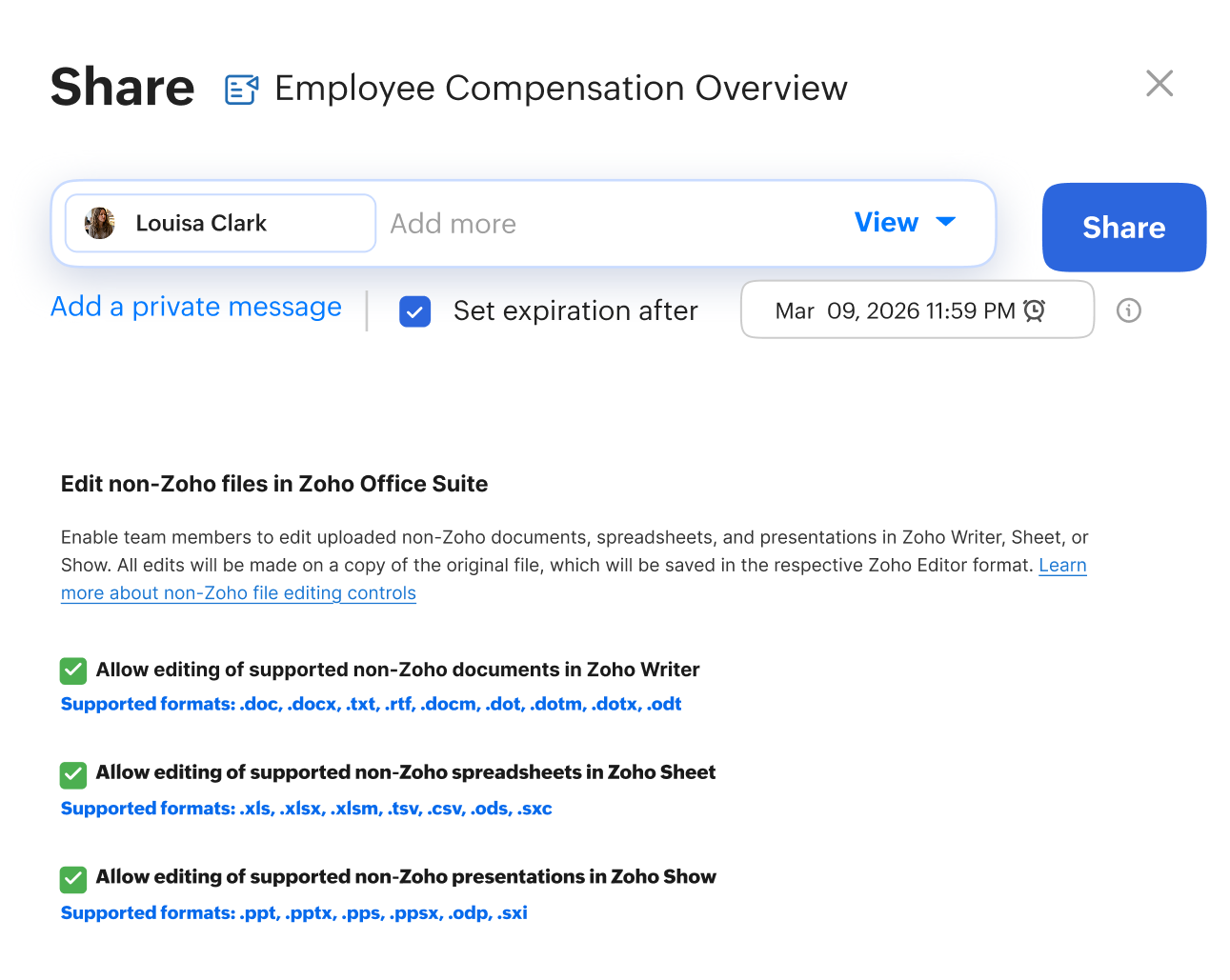 Secure every external share
