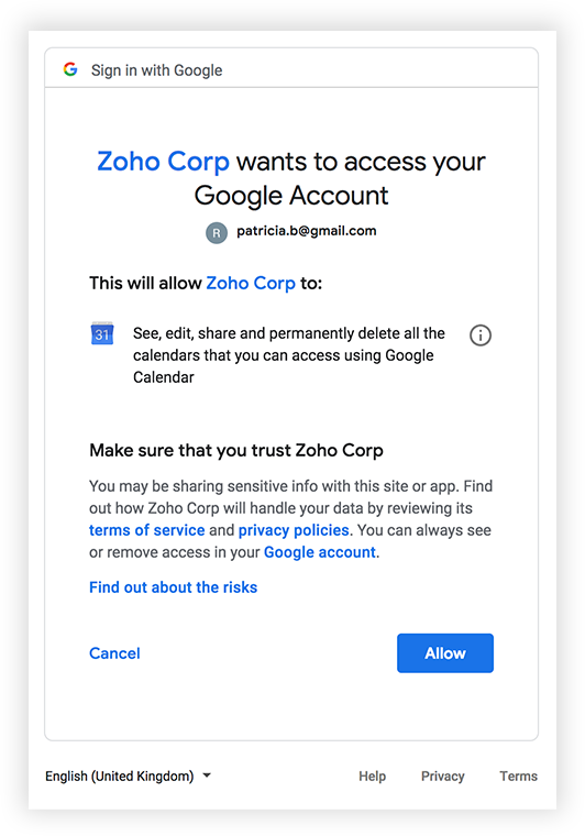 Zoho Calendar Sync With Google Calendar 