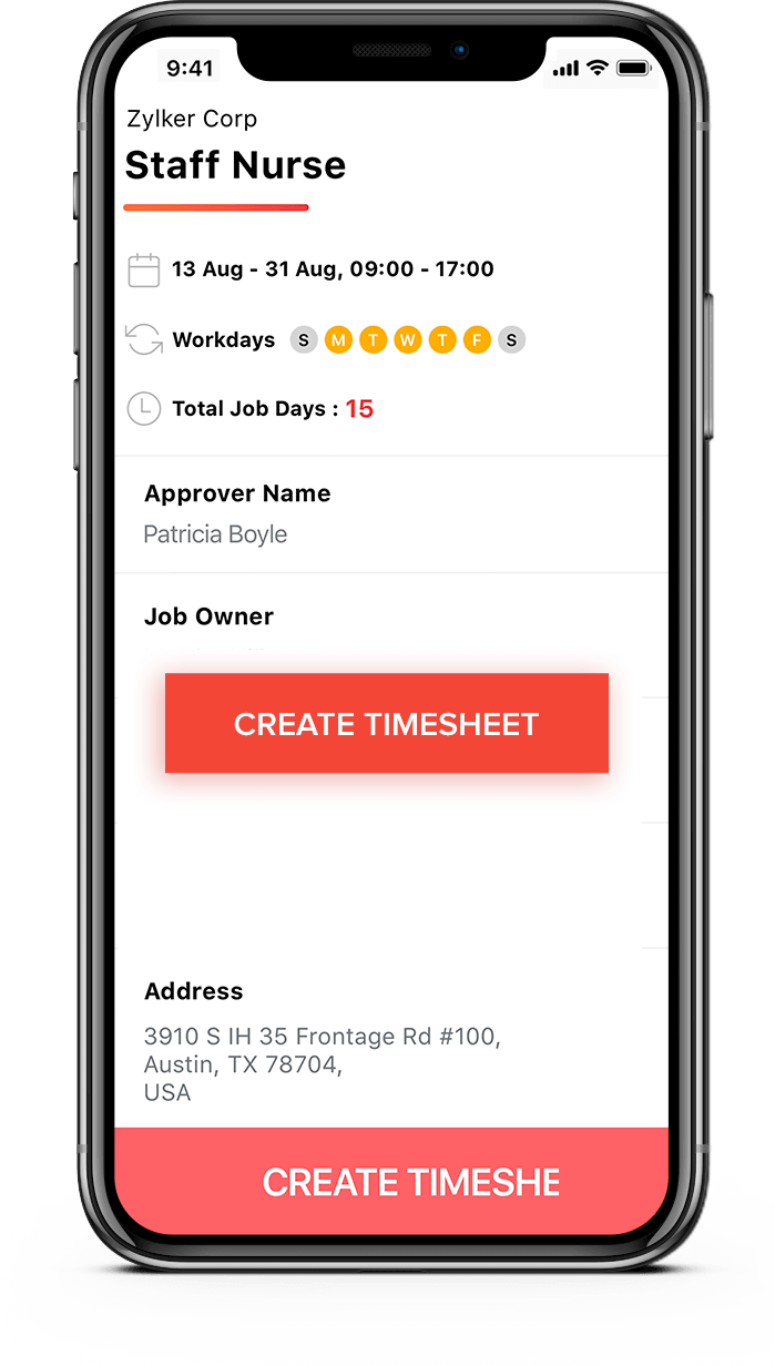 Zoho Workerly's mobile app for temps
