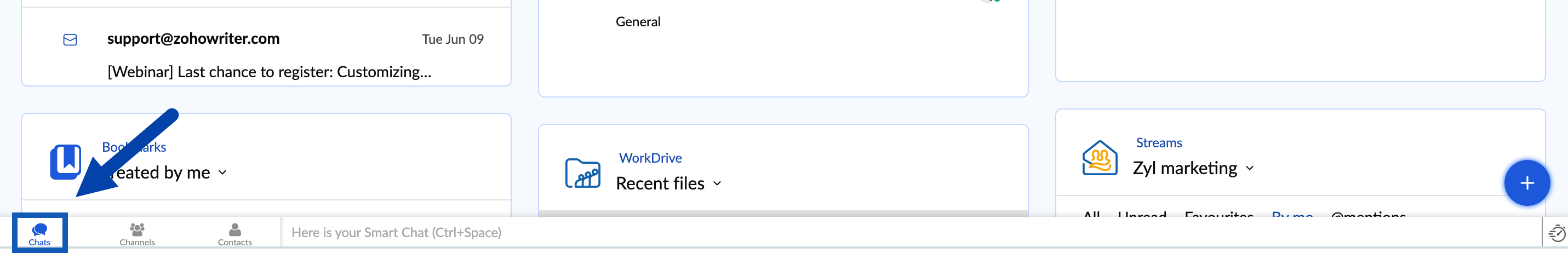 Screenshot of chatbar at bottom