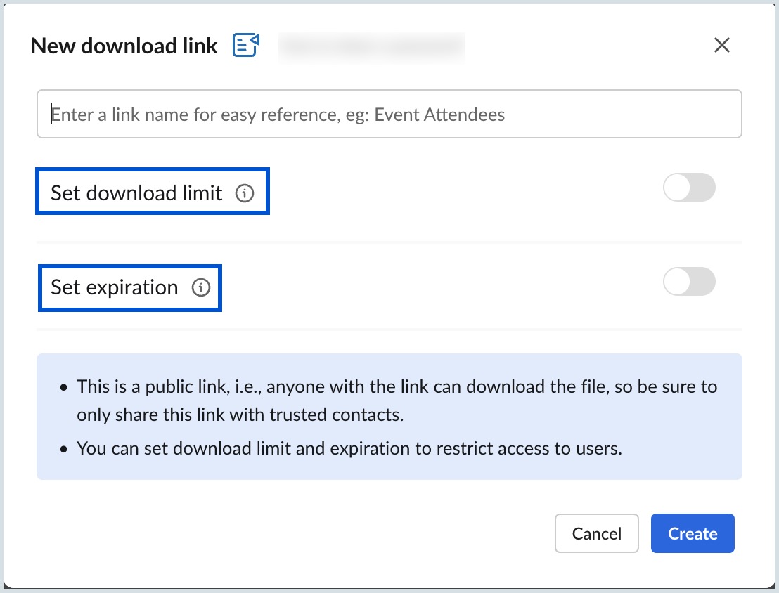 Sharing documents via download link Sharing documents via download link