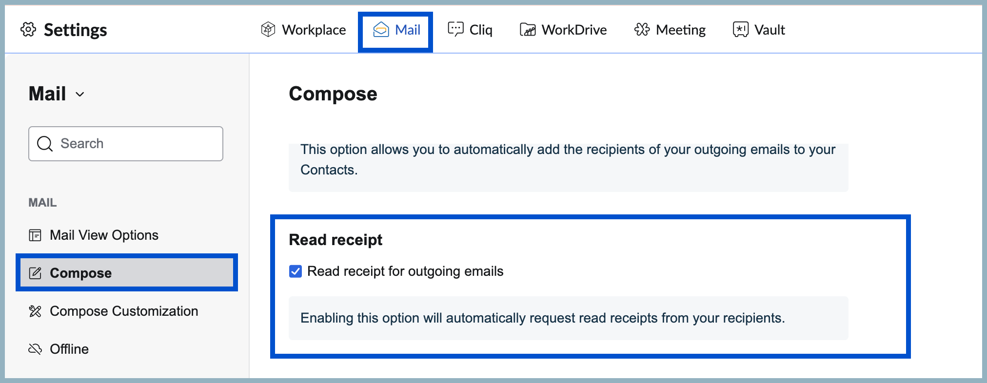 Read receipts for outgoing emails Read receipts for outgoing emails