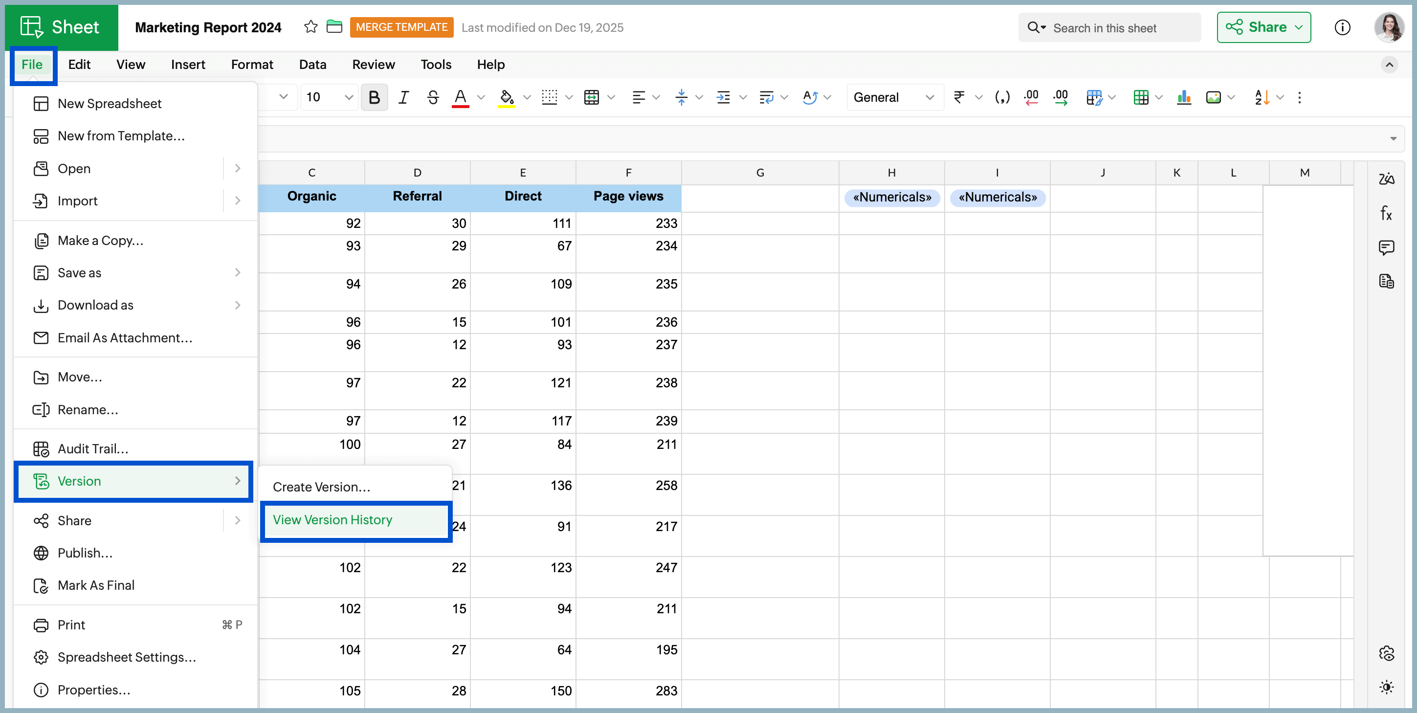 Read receipts Sheet Read receipts Sheet