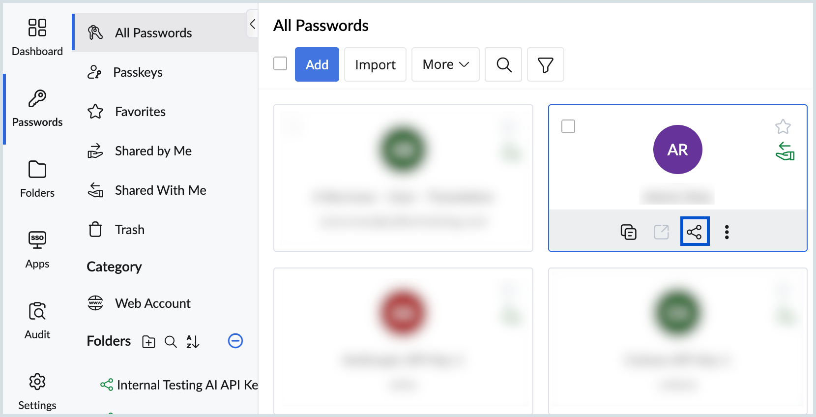 Sharing password using Zoho Vault Sharing password using Zoho Vault