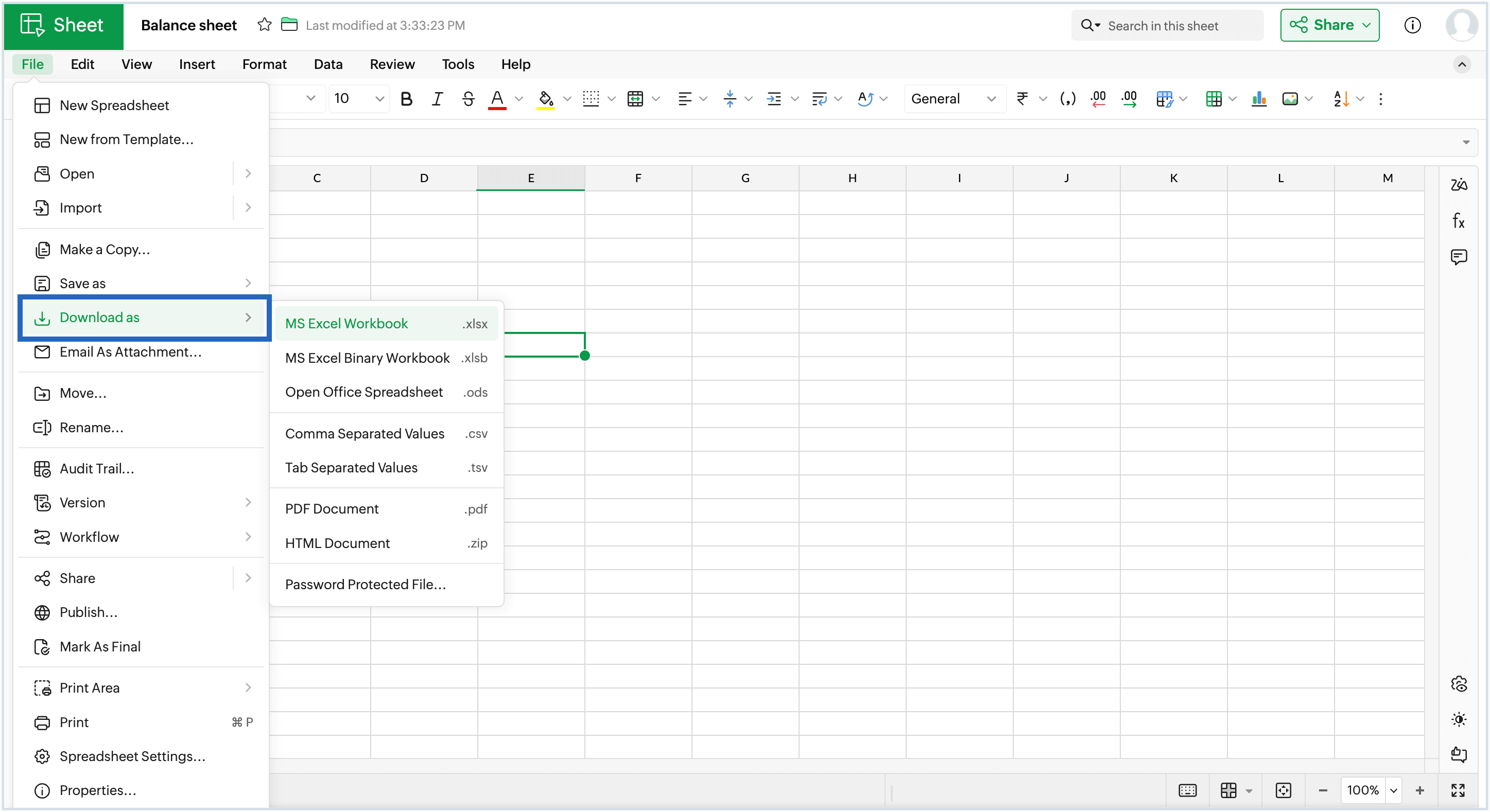 Screenshot to use "download as"
