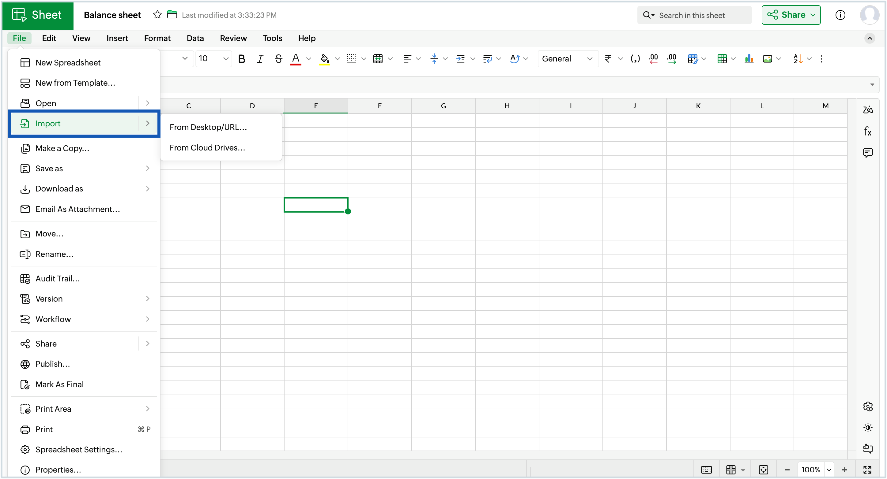 Screenshot to import from files