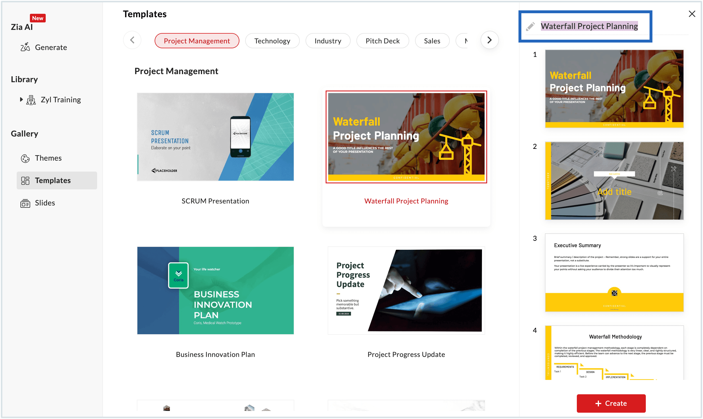 Screenshot of adding the presentation name