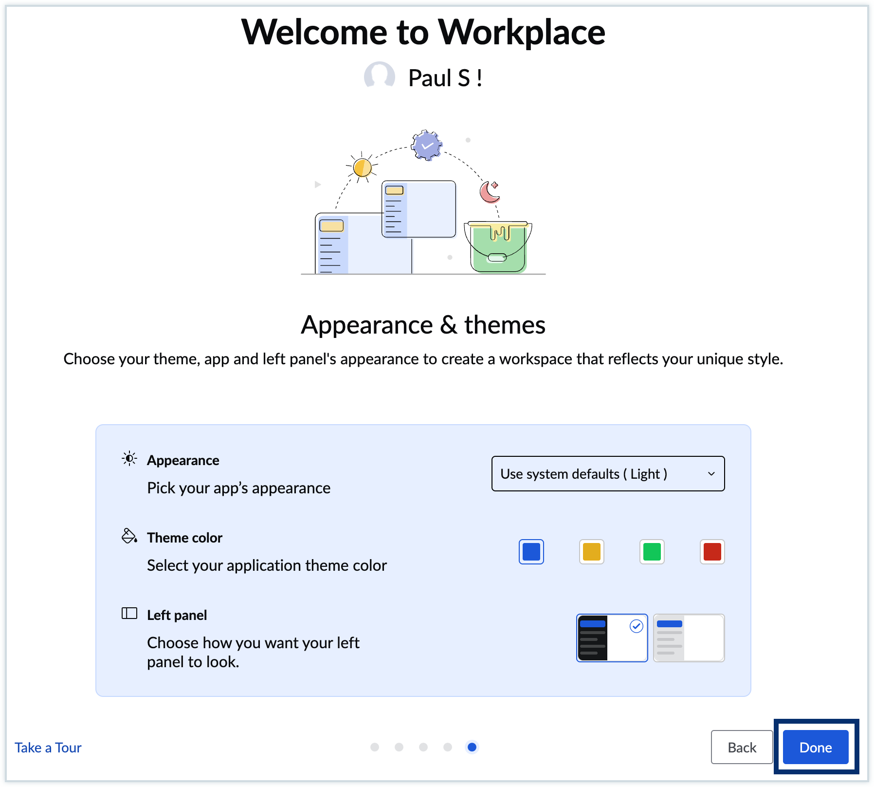 Screenshot of appearance setting