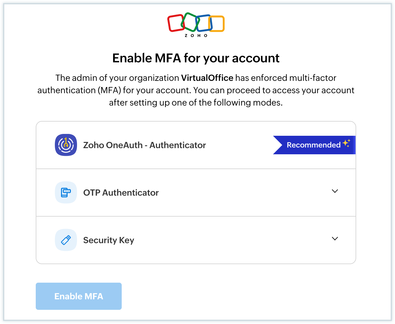 Screenshot of mfa authentication