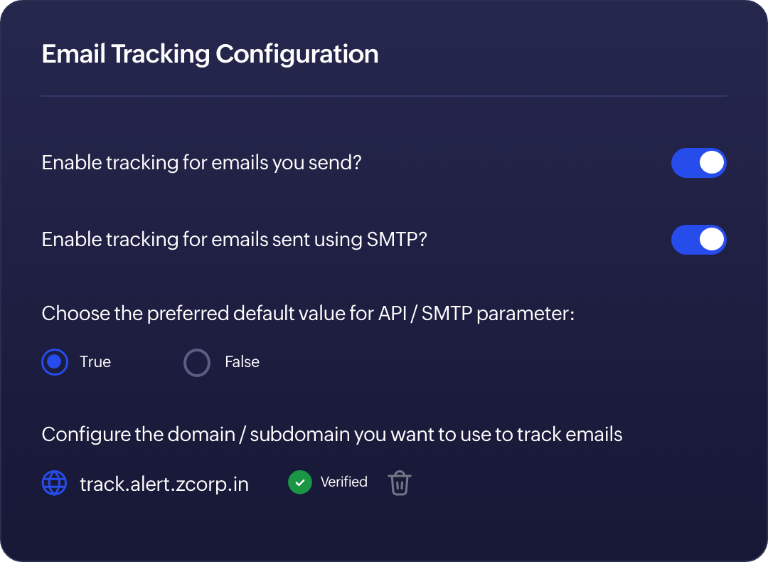 Choose to track emails