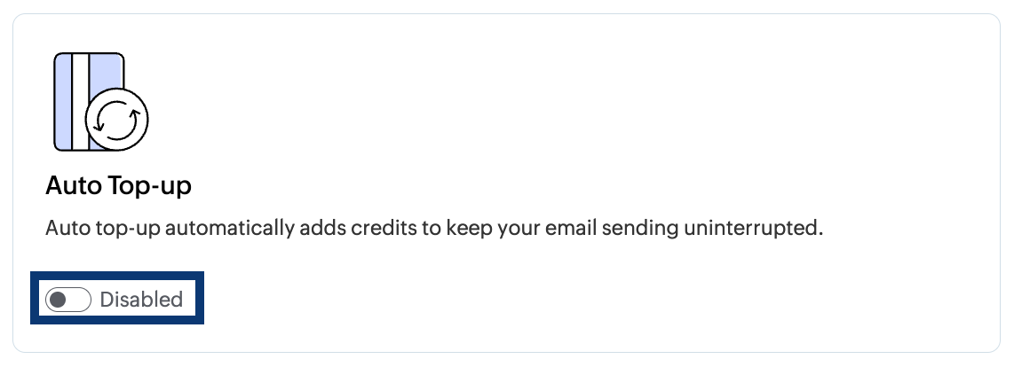 Enable auto topup option