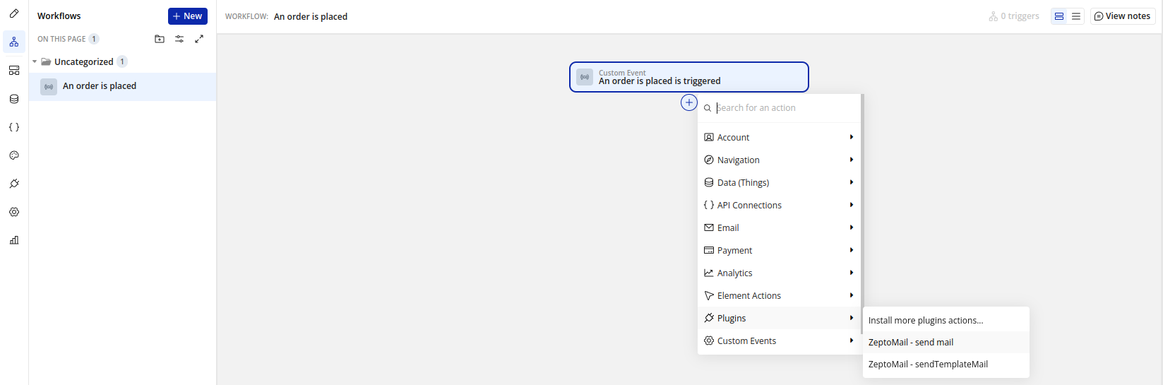 Choose the action Choose the action
