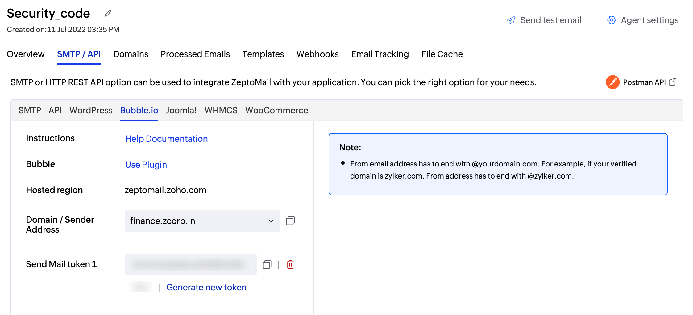 Bubble plugin tab Bubble plugin tab