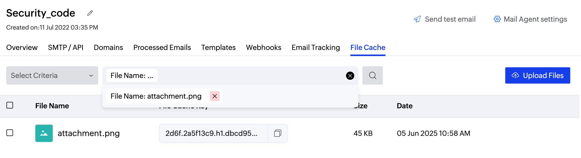 File cache searching for particular value screenshot