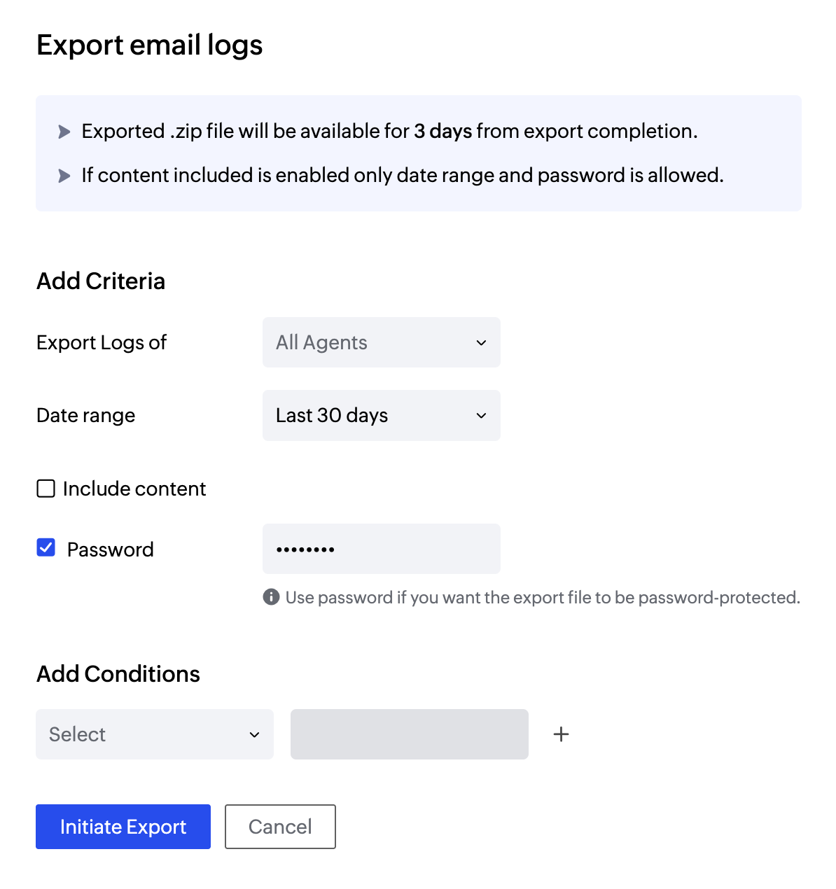 Email logs Email logs