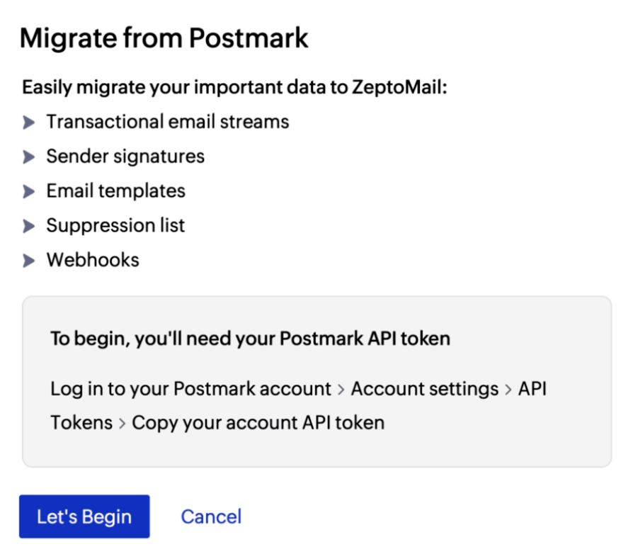 Migration initiation