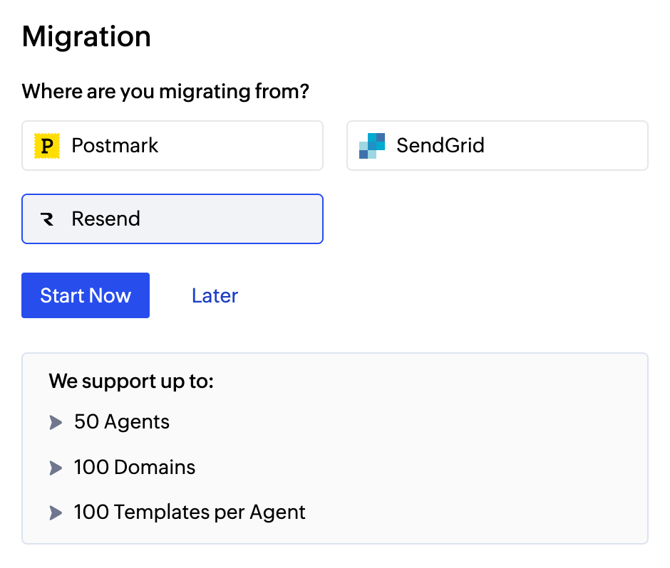 Start migration from Resend to ZeptoMail Start migration from Resend to ZeptoMail